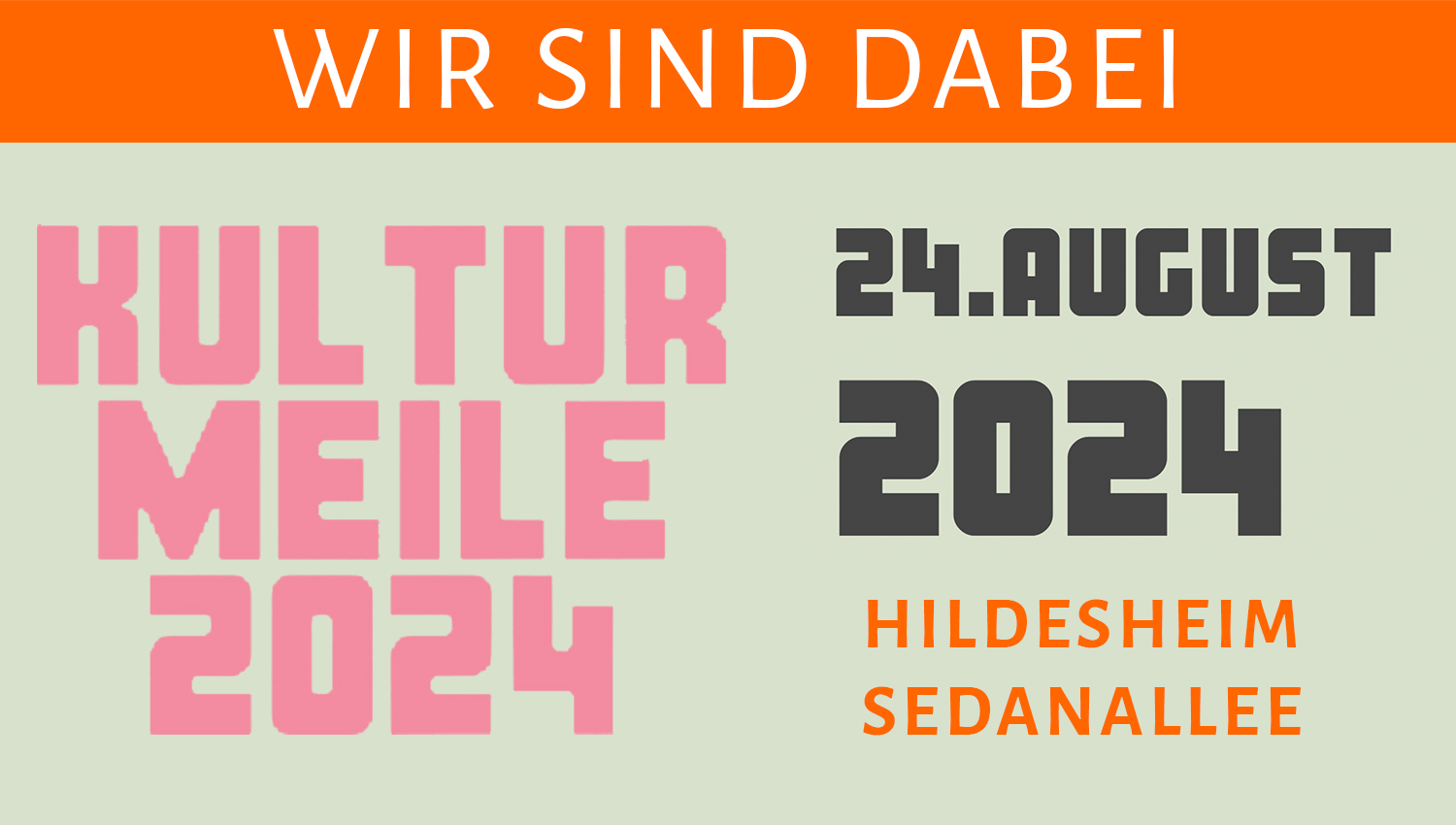 Sliderbild mit Ankündigung Kulturmeile Hildesheim am 24. August 2024